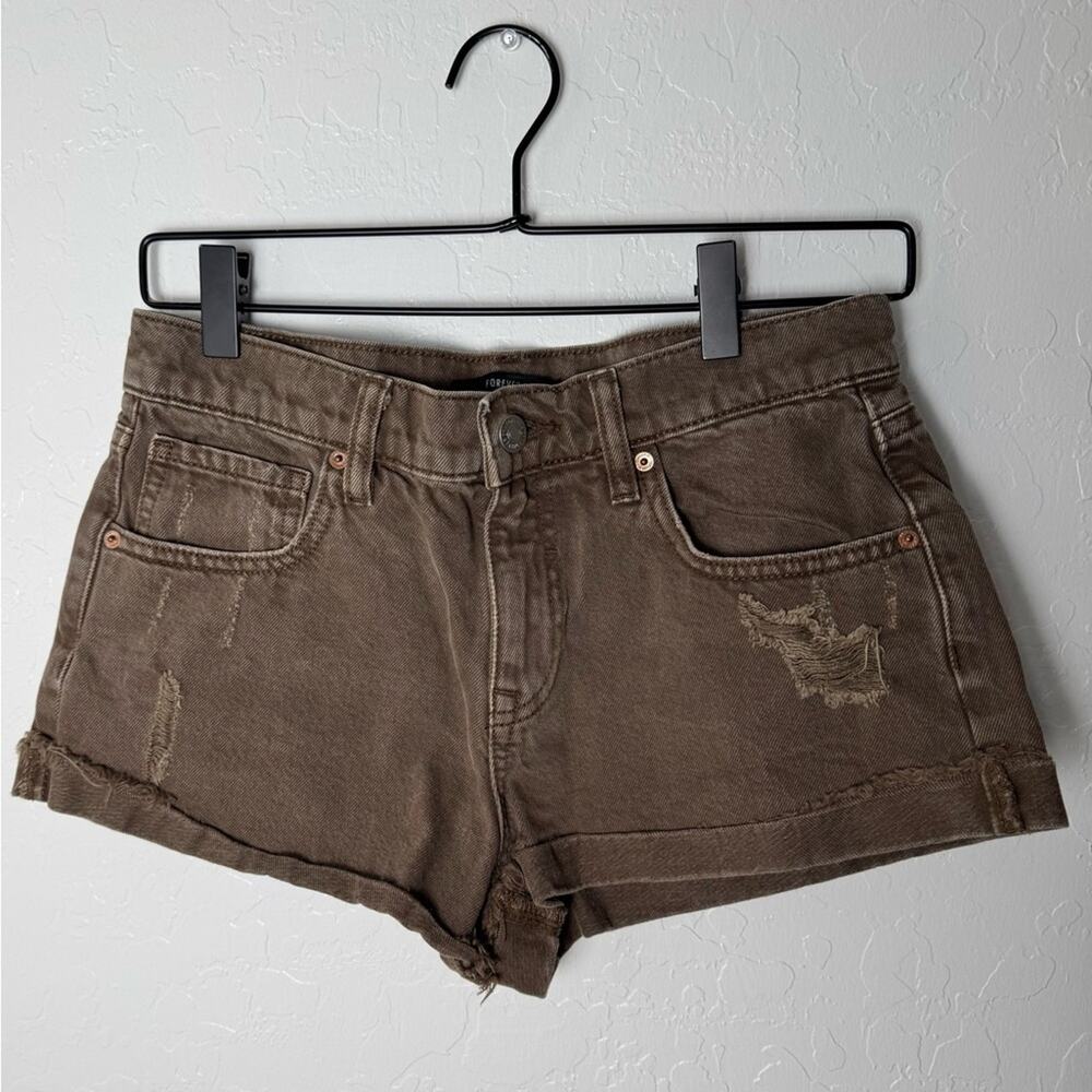 Forever 21 Coffee Brown Low Rise Jean Concert Shorts